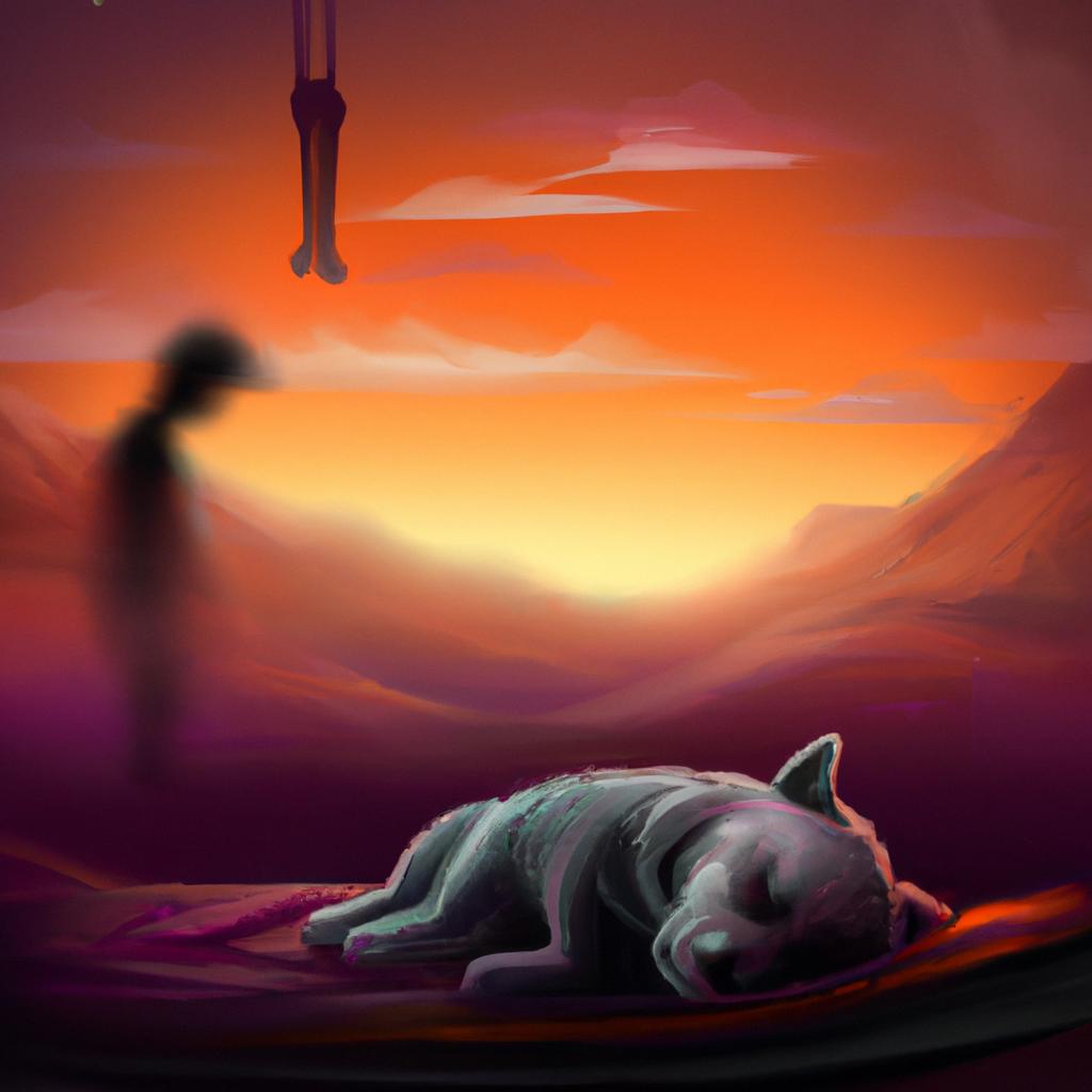 Imagem de capa do post "Sonhar com Cachorro Morto Sangrando: Descubra o Significado!" com um desenho digital