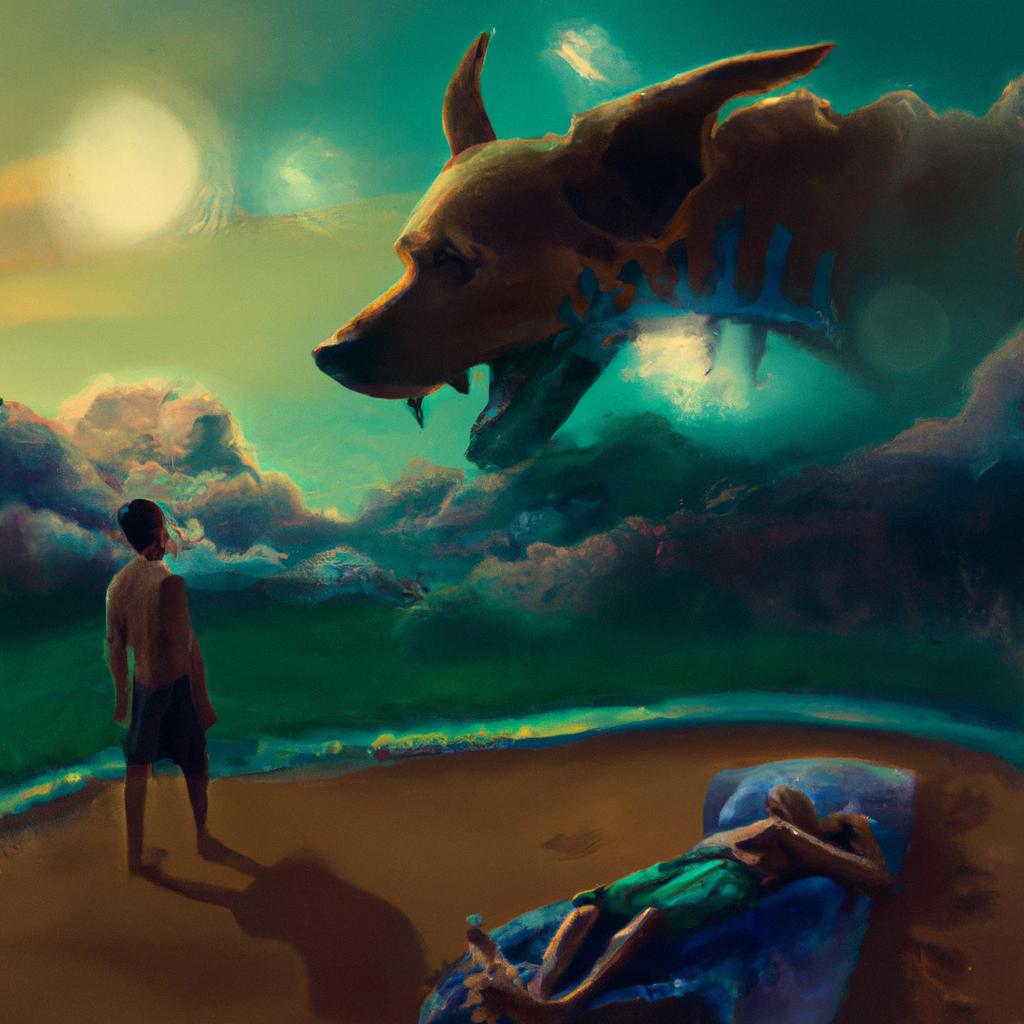 Imagem de capa do post "Descubra o Significado de Sonhar com Cachorro Passando Mal!" com um desenho digital