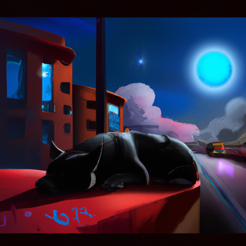 Imagem de capa do post "Descubra o Significado de Sonhar com Cachorro Preto Bravo!" com um desenho digital