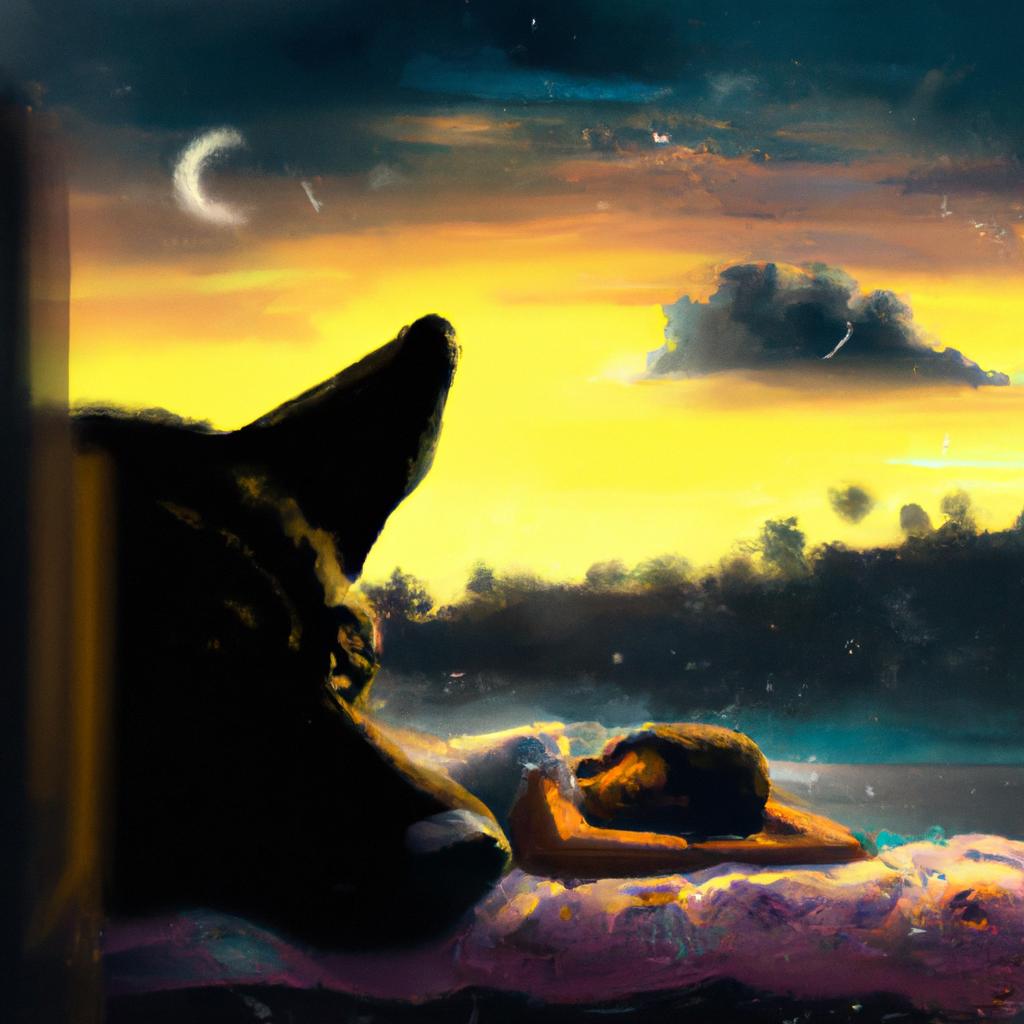 Imagem de capa do post "Descubra o Significado de Sonhar com Cachorro Preto Grande!" com um desenho digital