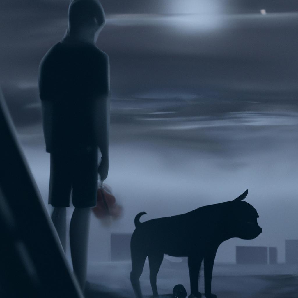 Imagem de capa do post "Descubra o Significado do seu Sonho com Cachorro Preto Manso!" com um desenho digital