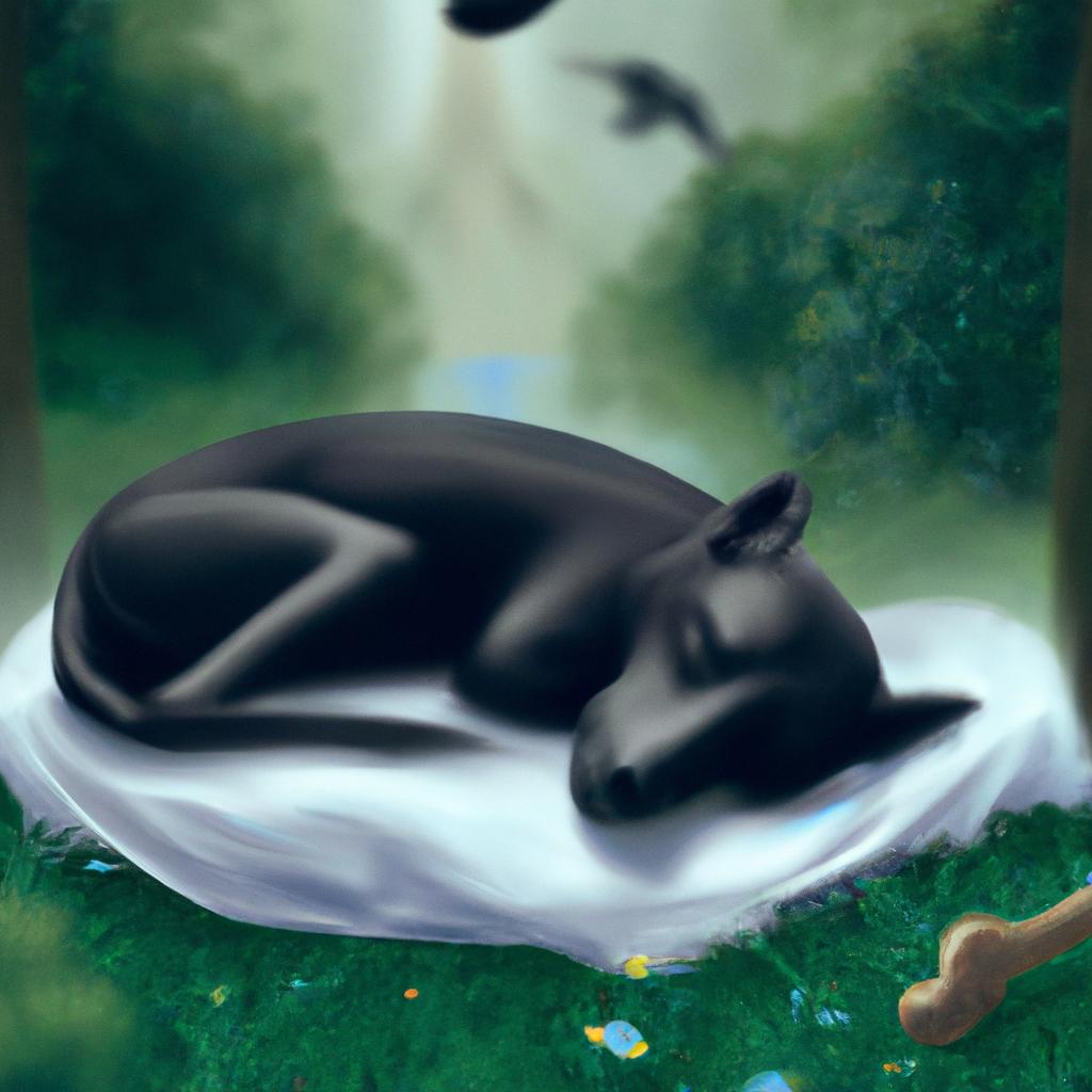 Imagem de capa do post "Descubra o Significado de Sonhar com Cachorro Preto Morto!" com um desenho digital