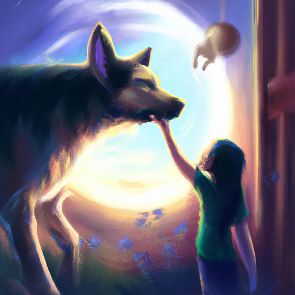 Imagem de capa do post "Sonhar Com Cachorro Te Lambendo: Descubra O Significado!" com um desenho digital