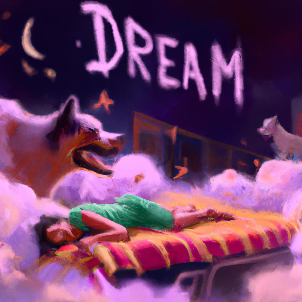 Imagem de capa do post "Sonhar com Cachorro Te Mordendo: O Que Significa?" com um desenho digital