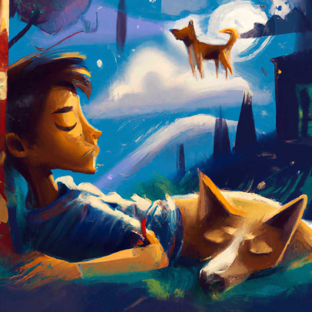 Imagem de capa do post "Descubra o que Significa Sonhar com Cachorro Uivando!" com um desenho digital