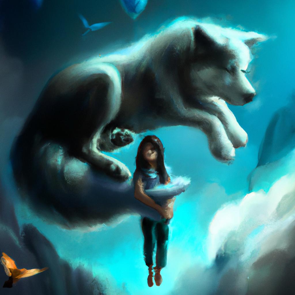 Imagem de capa do post "Sonhar Com Cachorro Voando: Entenda o Significado!" com um desenho digital