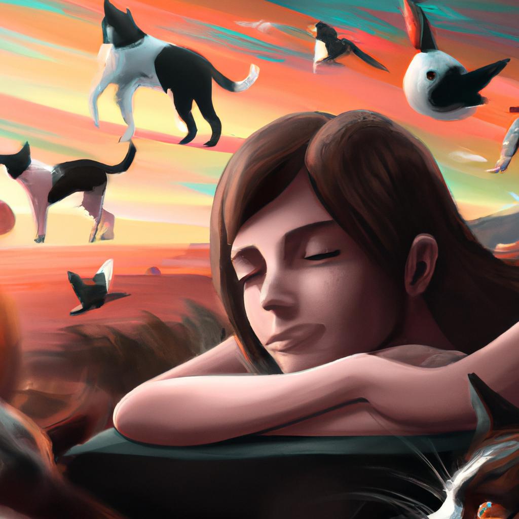 Imagem de capa do post "Sonhar com Cachorros e Gatos: Descubra o Significado!" com um desenho digital