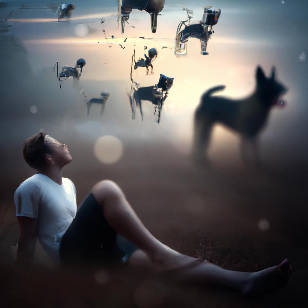 Imagem de capa do post "Sonhar com Cães: Descubra o Significado Oculto dos Seus Sonhos!" com um desenho digital