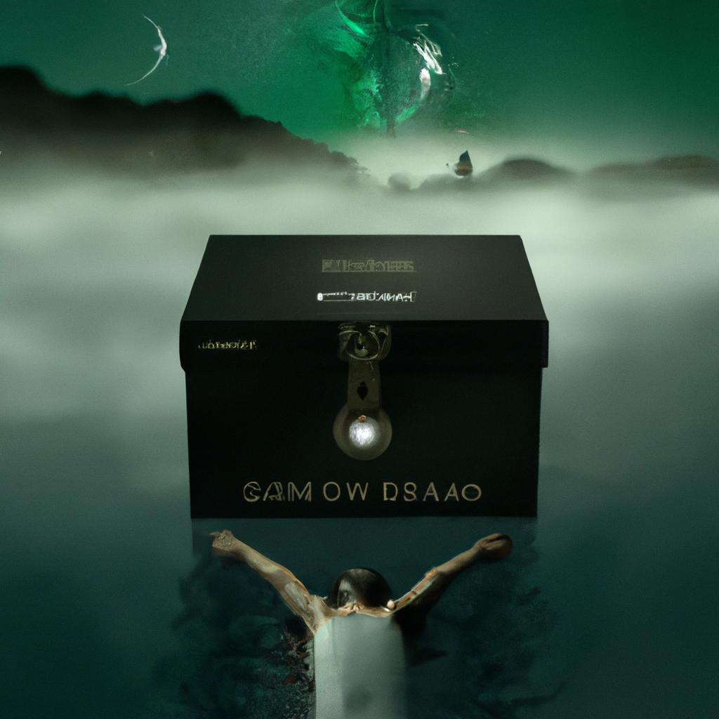 Imagem de capa do post "Descubra o Significado de Sonhar com Caixão Preto Fechado!" com um desenho digital