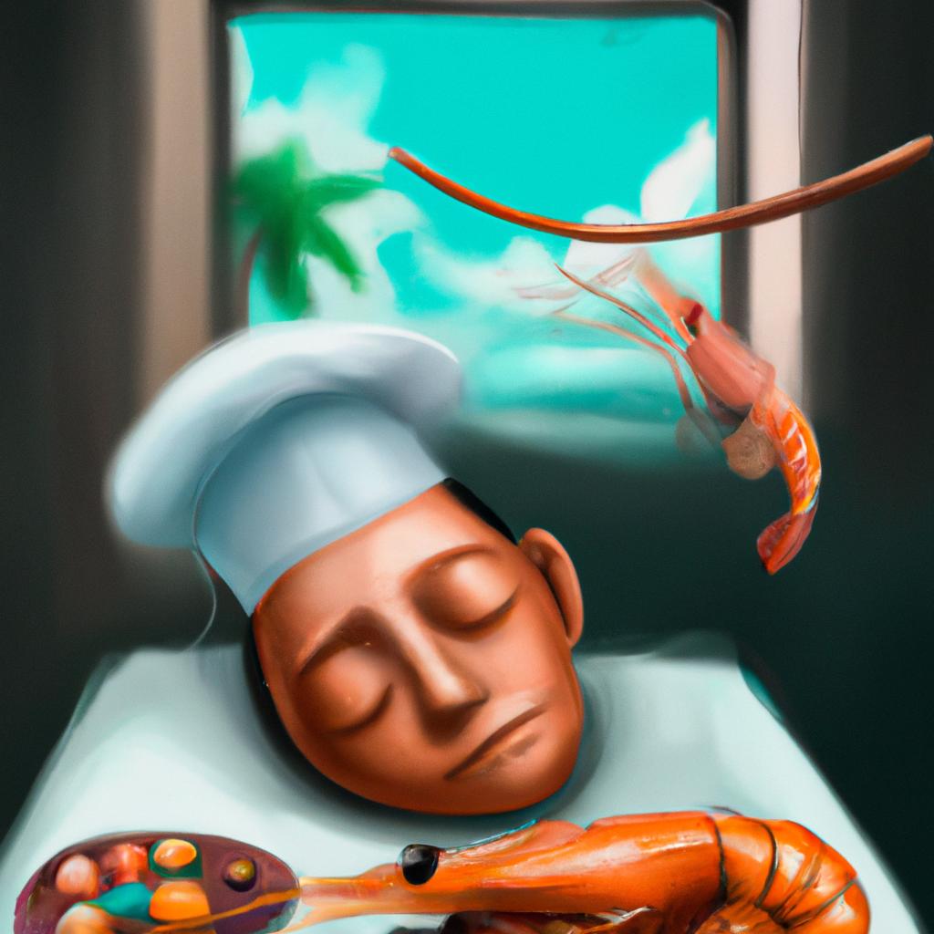 Imagem de capa do post "Descubra o Significado do Sonho com Camarão Fresco!" com um desenho digital