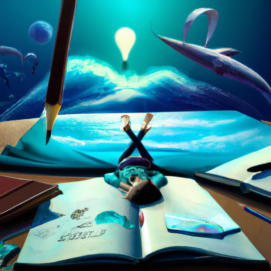 Imagem de capa do post "Descubra o Significado de Sonhar com Caneta e Livro dos Sonhos!" com um desenho digital