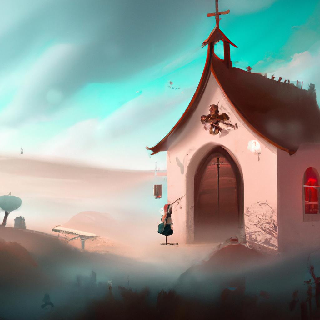 Imagem de capa do post "Descubra o que Significa Sonhar com Capela: Seu Subconsciente Revelado!" com um desenho digital