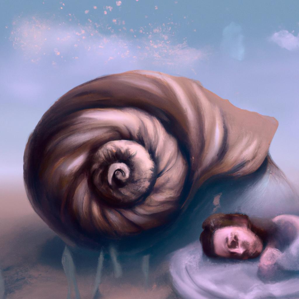 Imagem de capa do post "Descubra o Significado de Sonhar com Caramujo Grande!" com um desenho digital