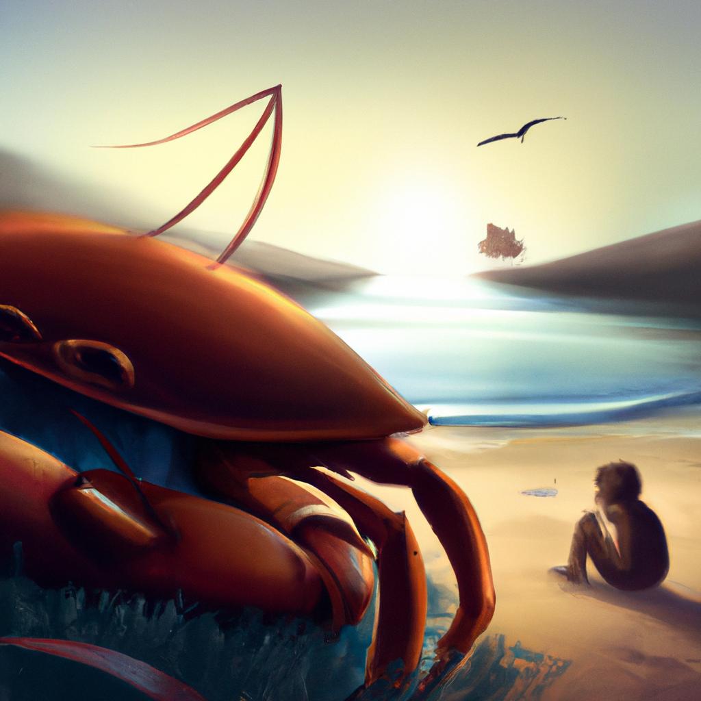 Imagem de capa do post "Descubra o Que Significa Sonhar com Caranguejo Fugindo!" com um desenho digital
