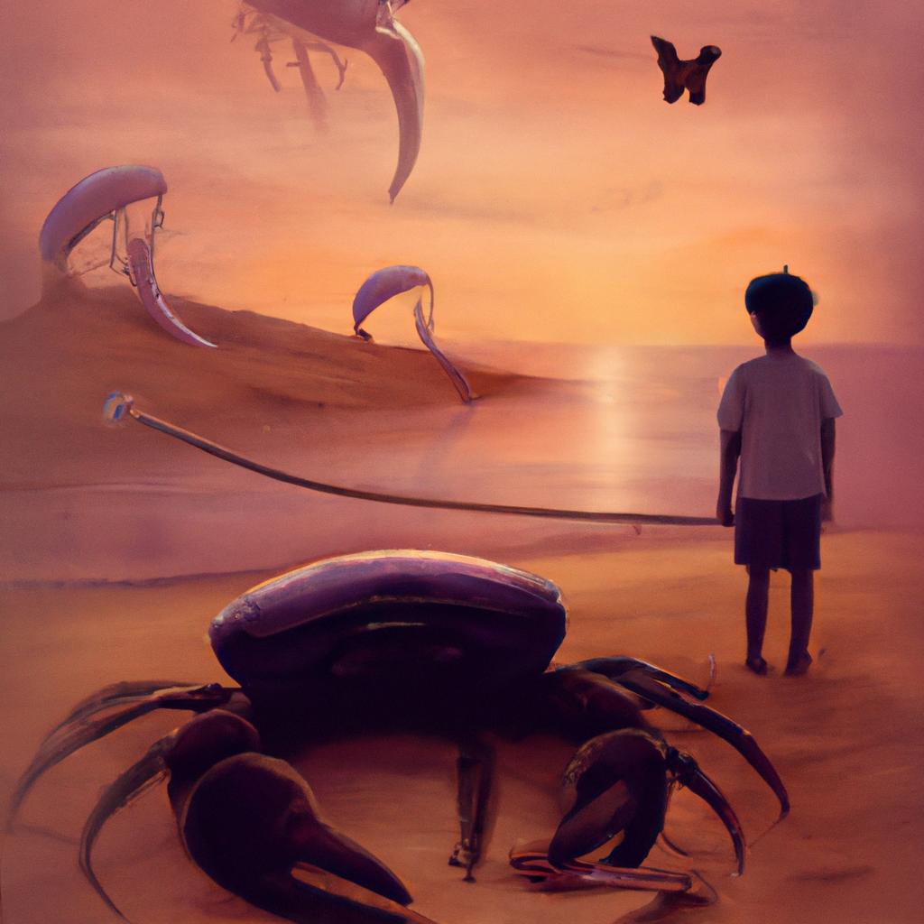 Imagem de capa do post "Sonhar com Caranguejo: Descubra o Significado Real!" com um desenho digital