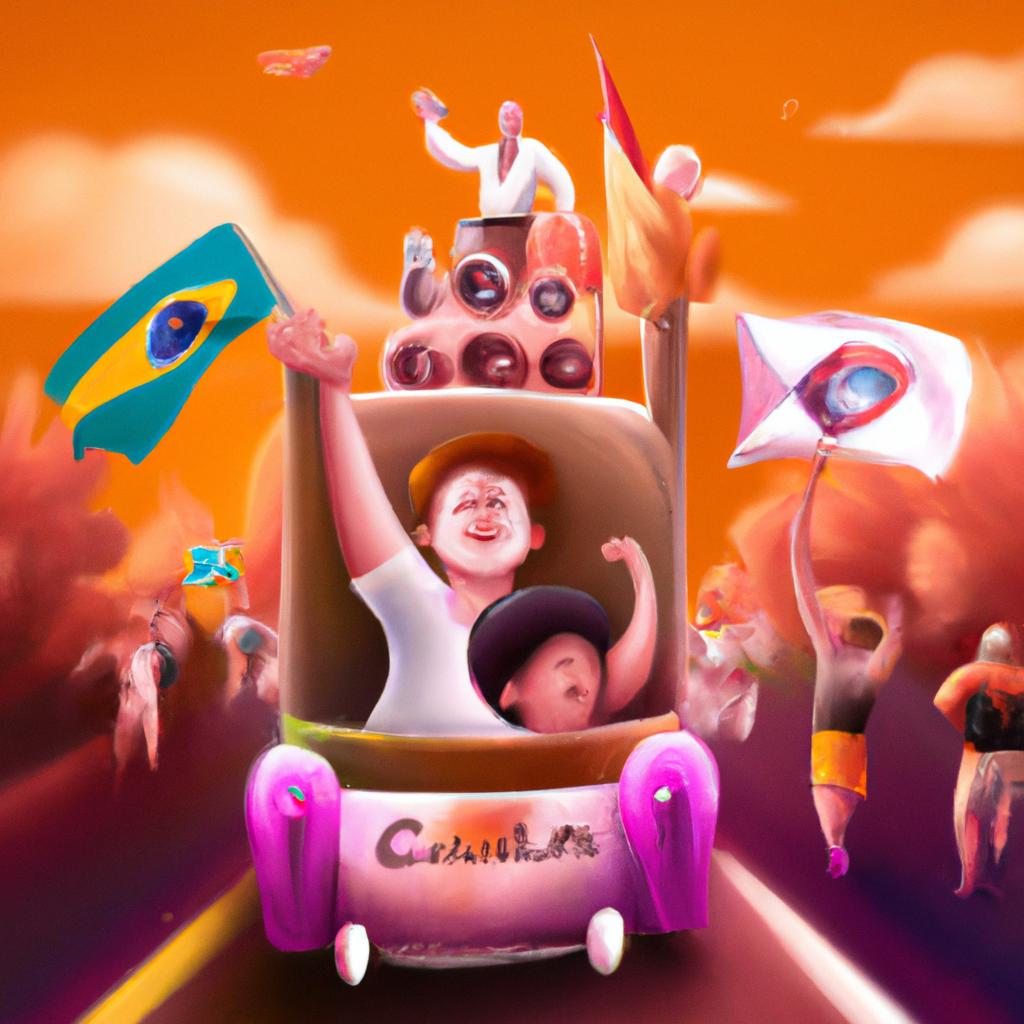 Imagem de capa do post "Sonhar com Carreata Política: Descubra o Significado!" com um desenho digital