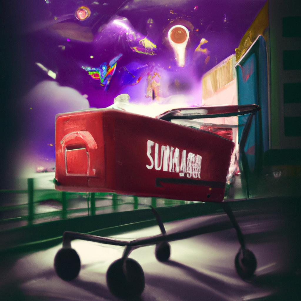 Imagem de capa do post "Descubra o que Significa Sonhar com Carrinho de Supermercado!" com um desenho digital
