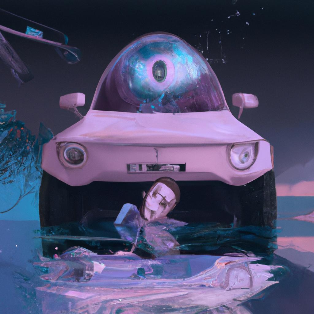 Imagem de capa do post "Sonhar com Carro Cheio de Água: Descubra o Significado!" com um desenho digital