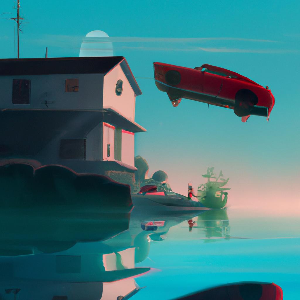 Imagem de capa do post Descubra o que Significa Sonhar com Carro na Água! com um desenho digital