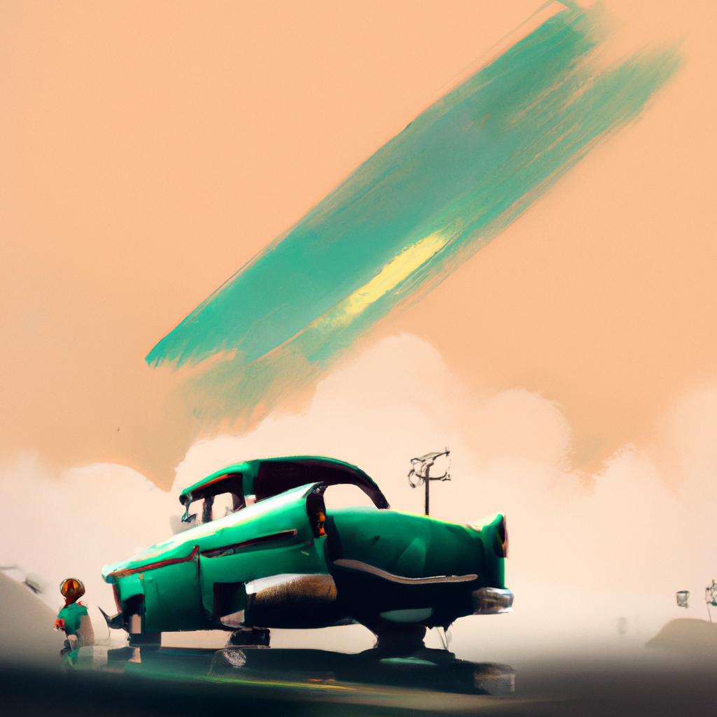 Imagem de capa do post "Descubra o Significado de Sonhar com Carro Verde!" com um desenho digital