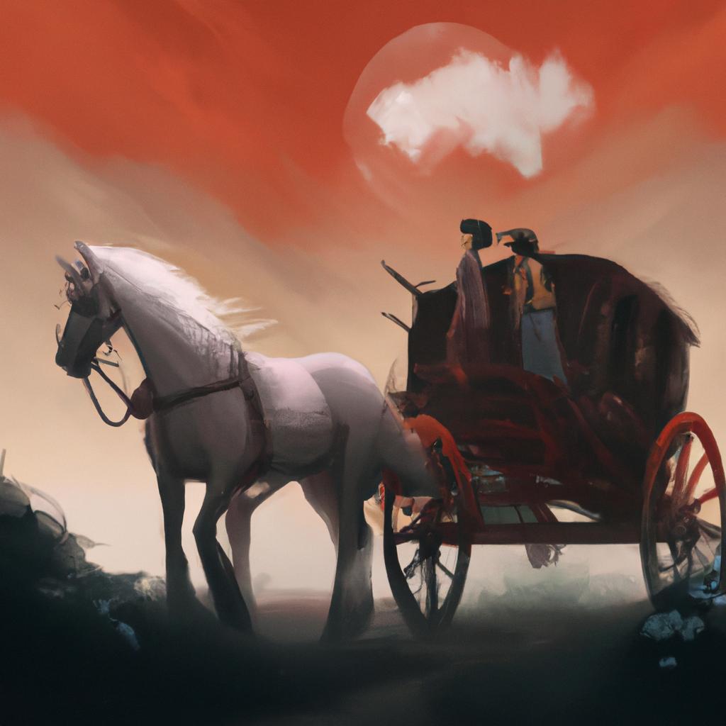 Imagem de capa do post "Descubra o Significado de Sonhar com Carroça e Cavalo!" com um desenho digital
