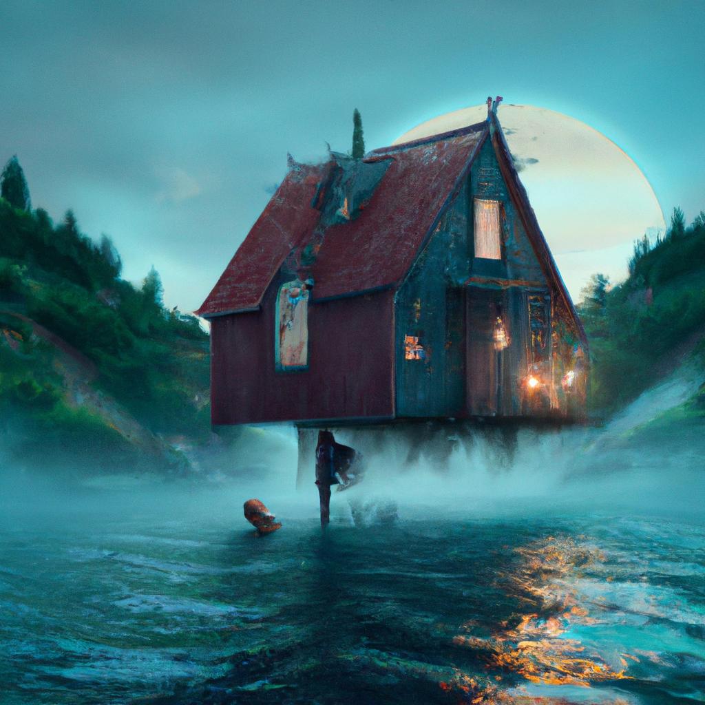 Imagem de capa do post "Significado de Sonhar com Casa Alagada: O Que Isso Revela?" com um desenho digital