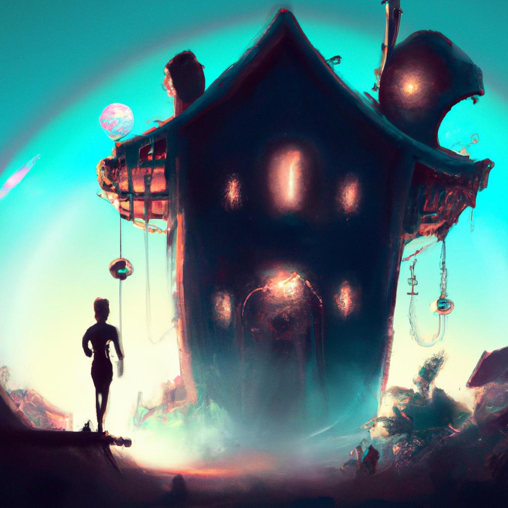 Imagem de capa do post "Sonhar com Casa Enorme: Descubra o Significado Oculto!" com um desenho digital