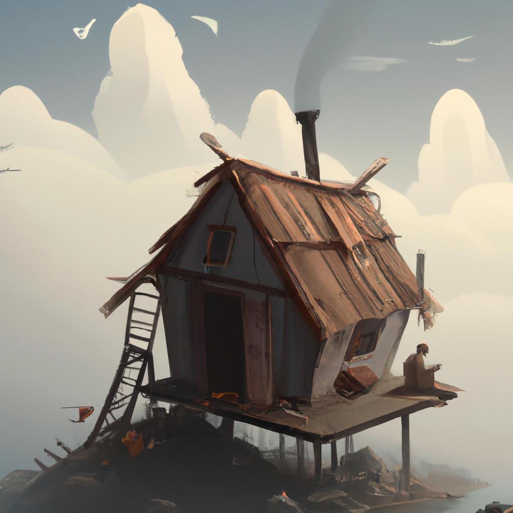 Imagem de capa do post "Descubra o Significado de Sonhar com Casa Sem Telhado!" com um desenho digital