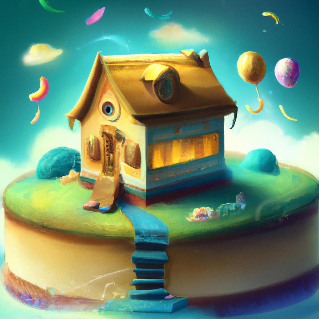 Imagem de capa do post "Descubra o Que Significa Sonhar com Casa Torta!" com um desenho digital