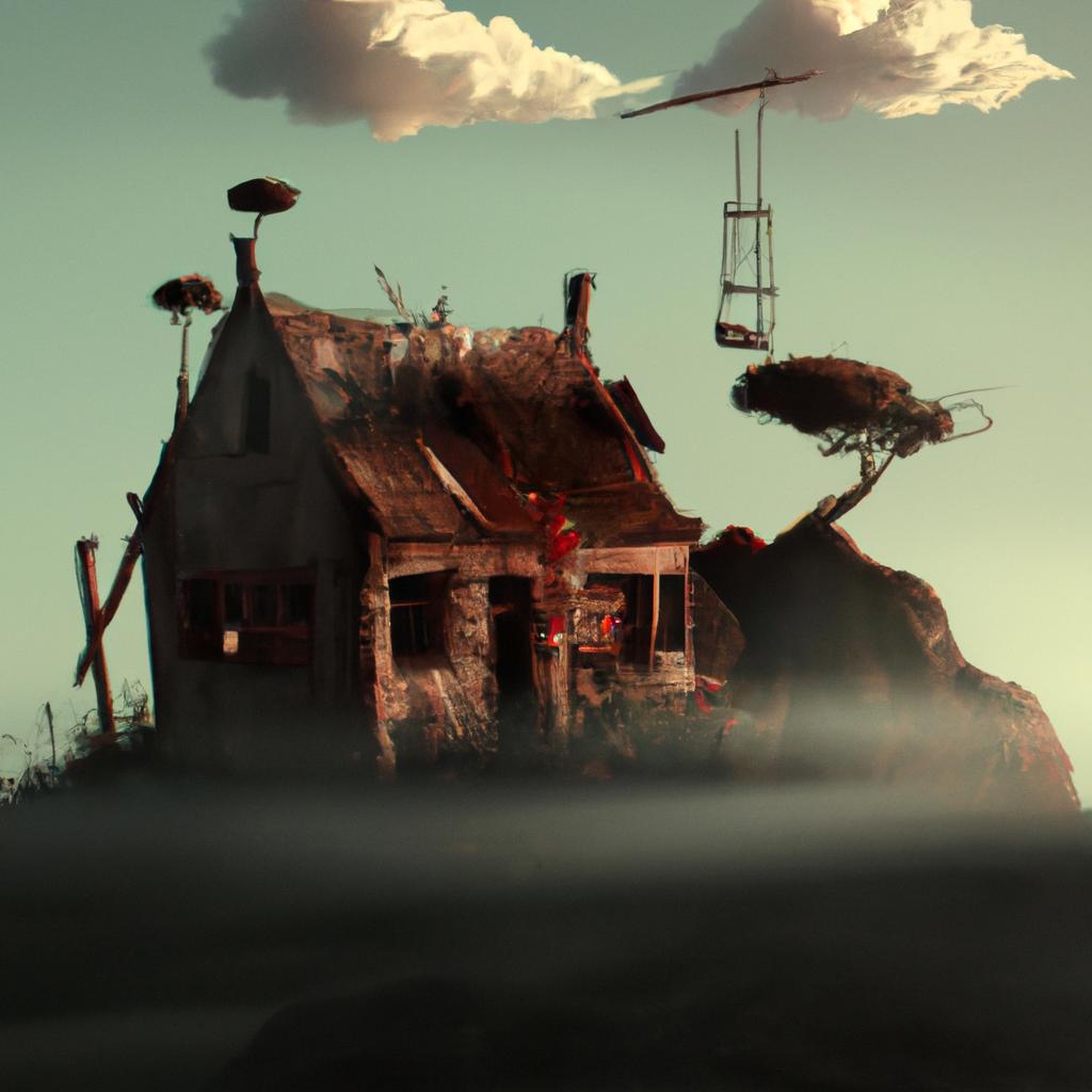 Imagem de capa do post "Descubra o Significado de Sonhar com Casa Velha!" com um desenho digital