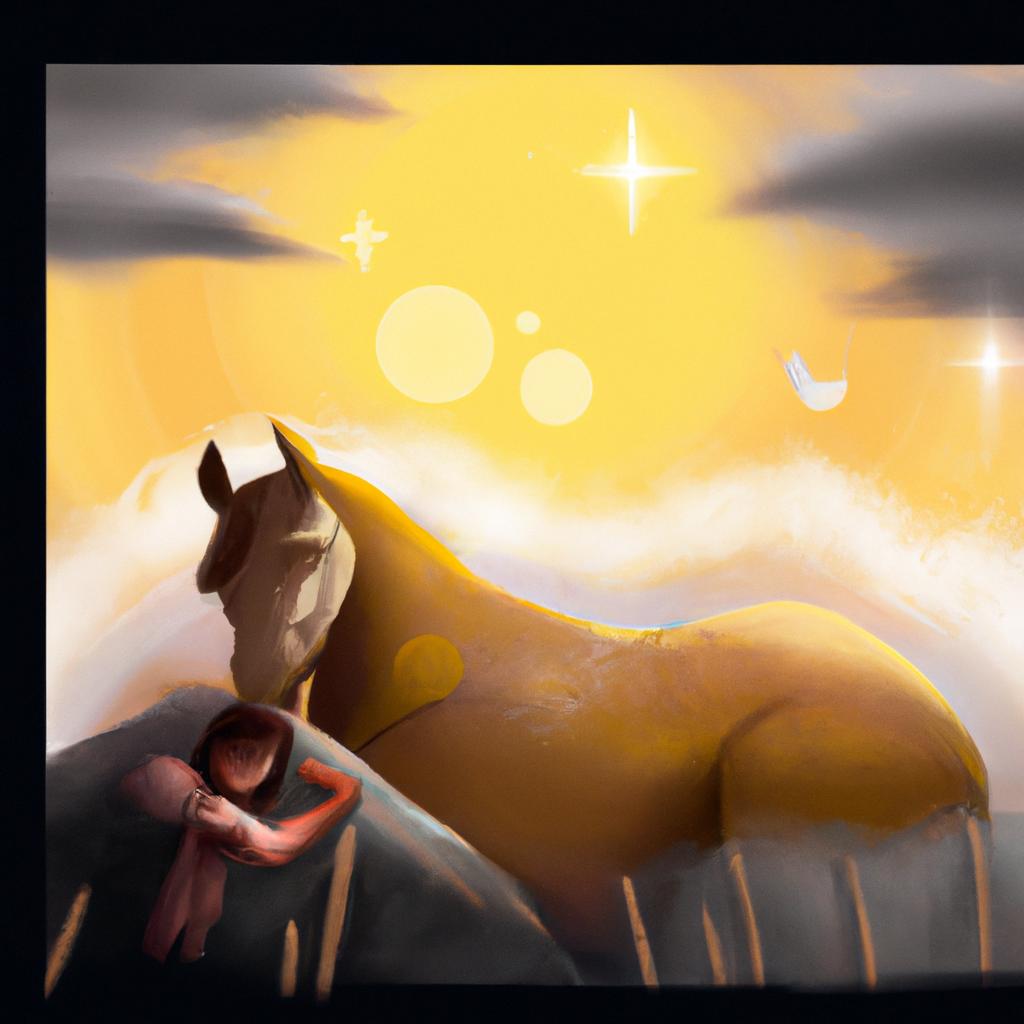 Imagem de capa do post "Descubra o Significado de Sonhar com Cavalo Amarelo!" com um desenho digital