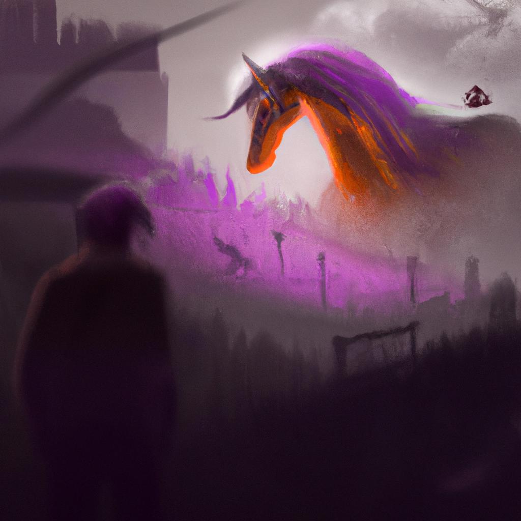 Imagem de capa do post "Descubra o Significado de Sonhar com Cavalo Atacando!" com um desenho digital