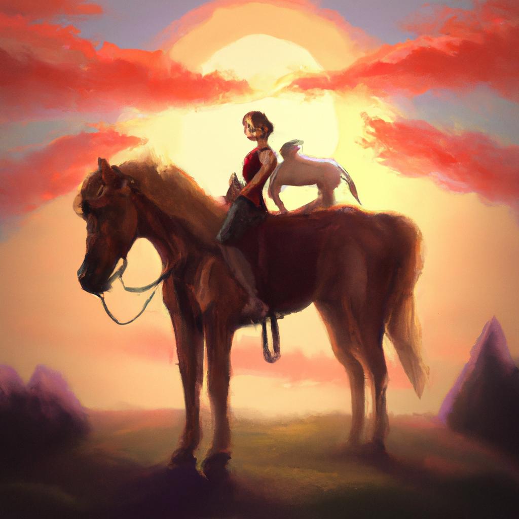 Imagem de capa do post "Descubra o que Significa Sonhar com Cavalo e Cachorro!" com um desenho digital