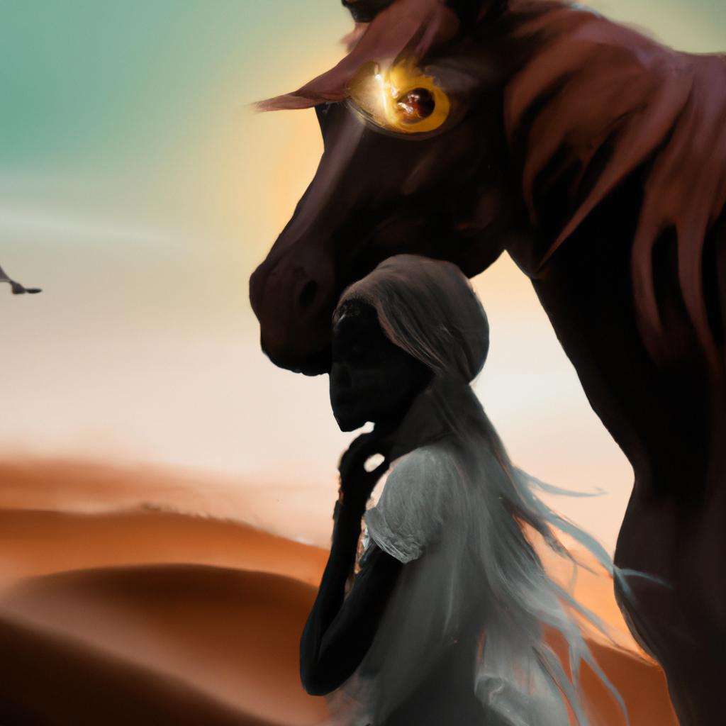 Imagem de capa do post "Descubra o Significado de Sonhar com Cavalo Marrom Escuro!" com um desenho digital