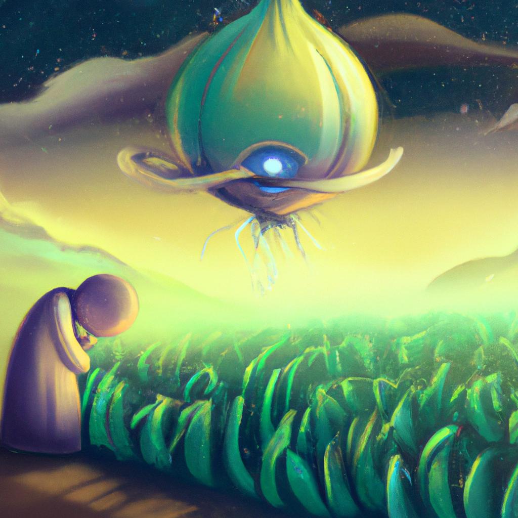 Imagem de capa do post "Descubra o Significado de Sonhar com Cebola Estragada!" com um desenho digital