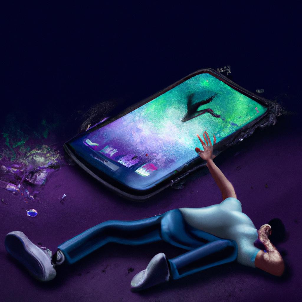 Imagem de capa do post "Sonhar com CELULAR Caindo no CHÃO: descubra o Significado!" com um desenho digital