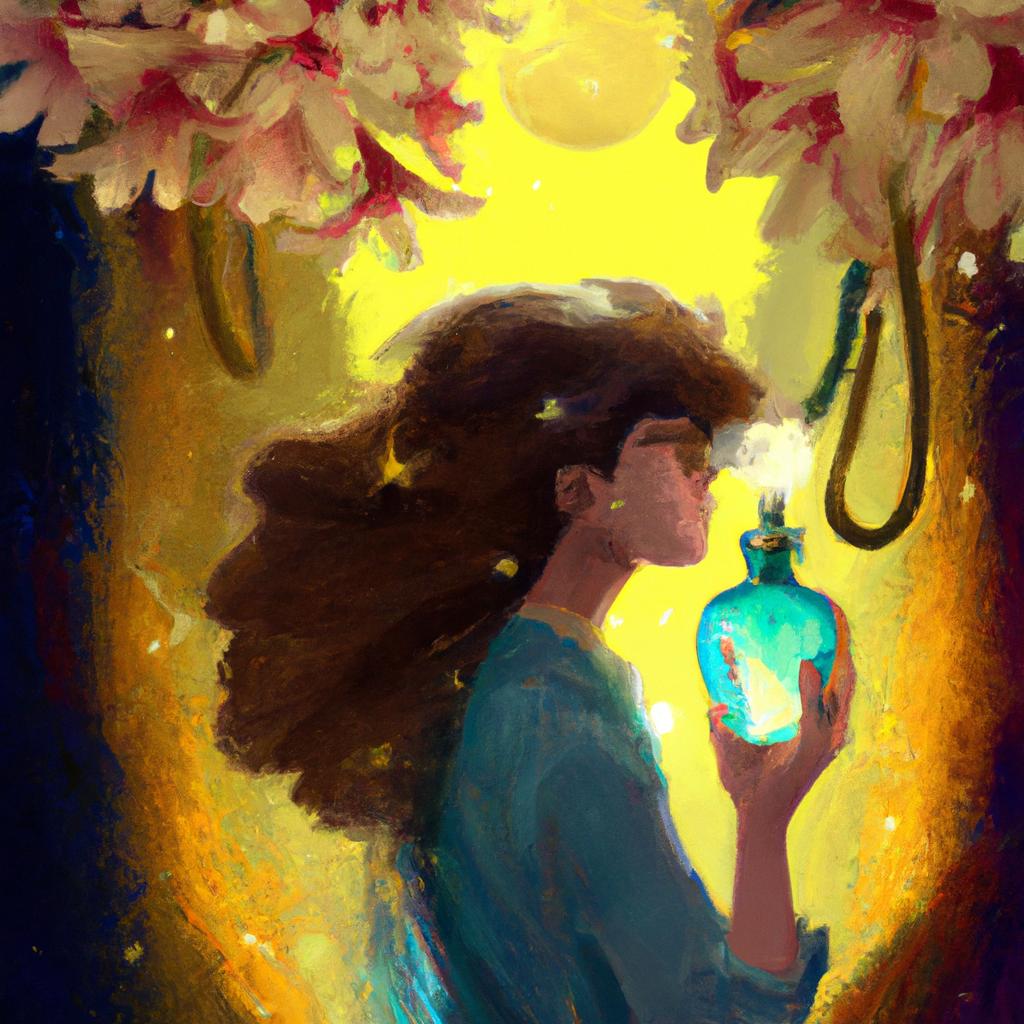 Imagem de capa do post "Sonhar com Cheiro de Perfume: Descubra o Significado!" com um desenho digital