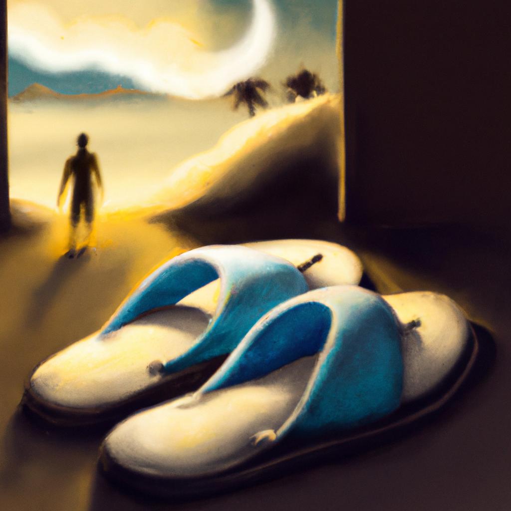 Imagem de capa do post "Descubra o Significado de Sonhar com Chinelo de Outra Pessoa!" com um desenho digital