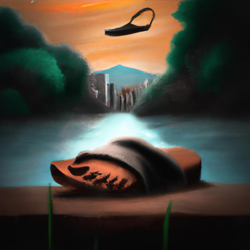 Imagem de capa do post "Descubra o Significado de Sonhar com Chinelo Quebrado!" com um desenho digital