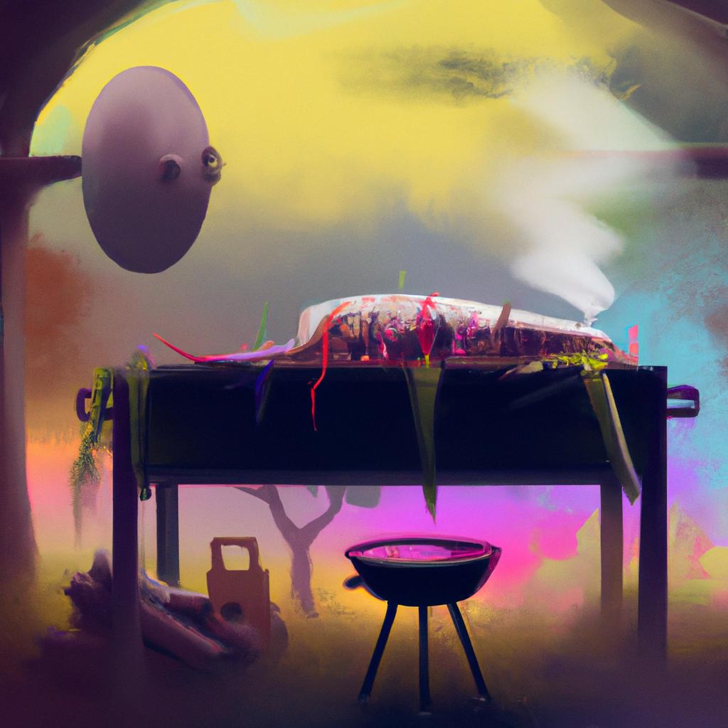 Imagem de capa do post "Descubra o Significado de Sonhar com Churrasqueira!" com um desenho digital