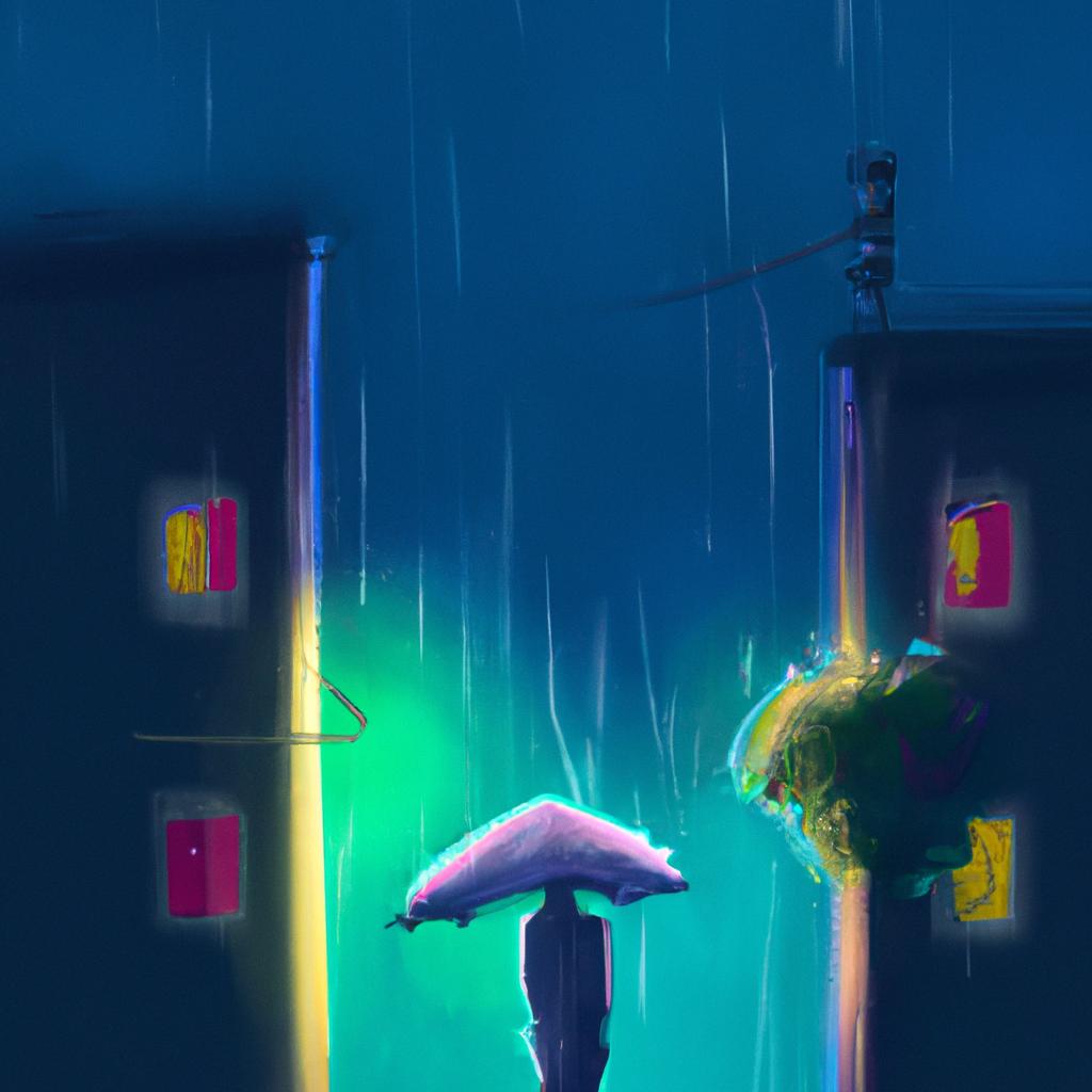Imagem de capa do post "Descubra o Significado de Sonhar com Chuva à Noite!" com um desenho digital