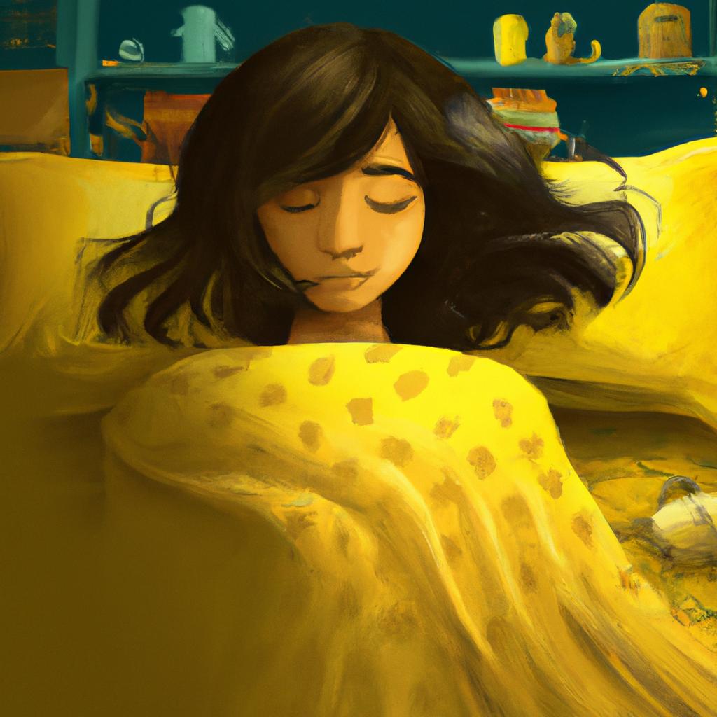Imagem de capa do post "Descubra o significado de Sonhar com Cobertor Amarelo!" com um desenho digital