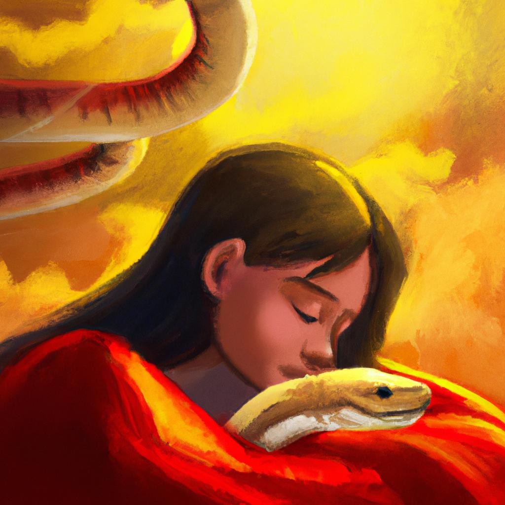 Imagem de capa do post "Descubra o Significado de Sonhar com Cobra Amarela e Vermelha!" com um desenho digital