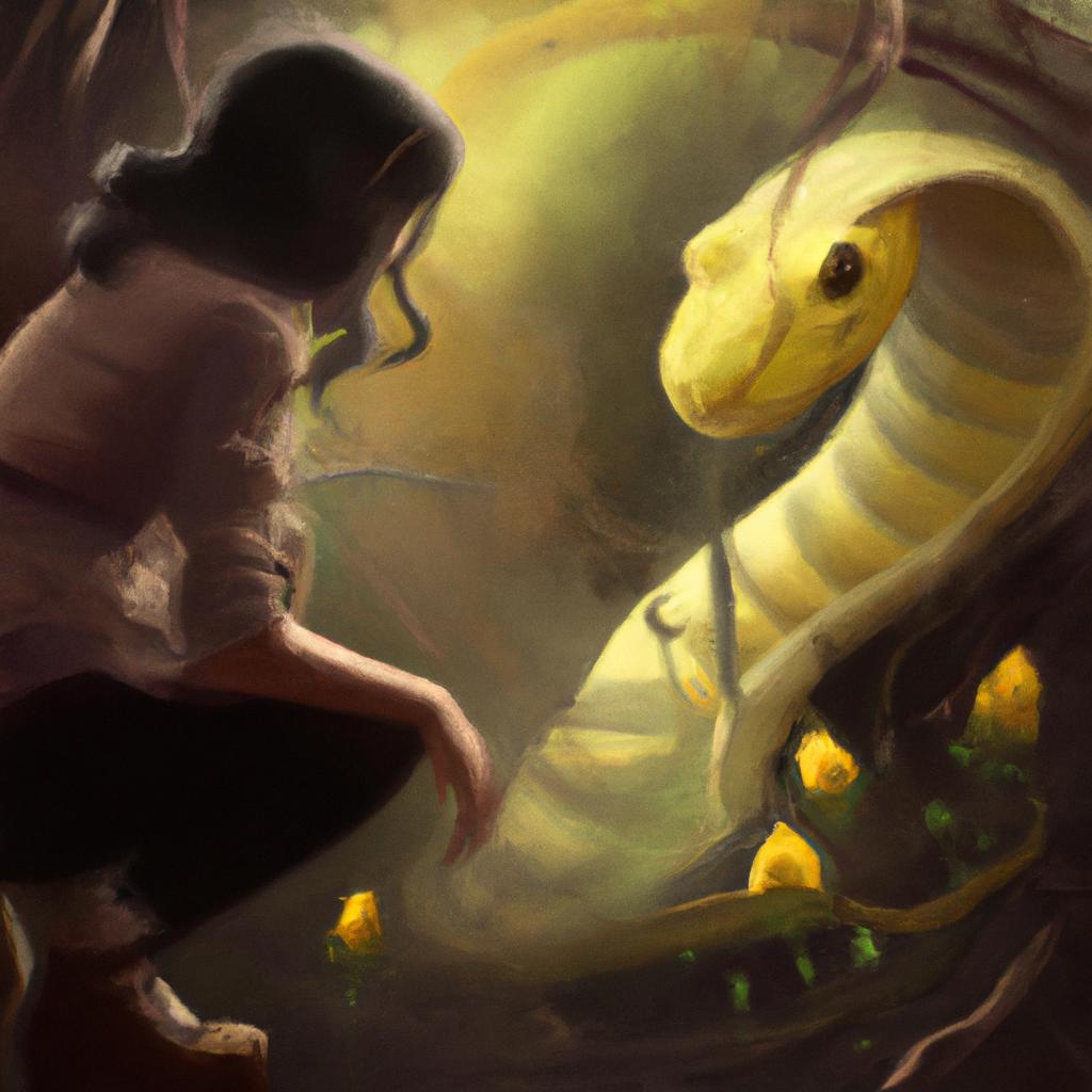 Imagem de capa do post "Descubra o Que Significa Sonhar com Cobra Amarela Morta!" com um desenho digital