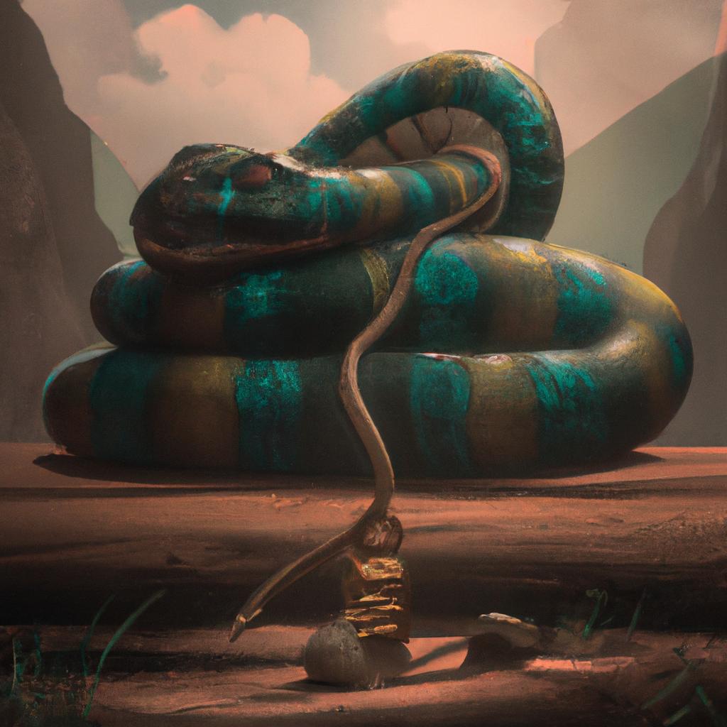 Imagem de capa do post "O Que Significa Sonhar com Cobra Amarrada? Descubra!" com um desenho digital