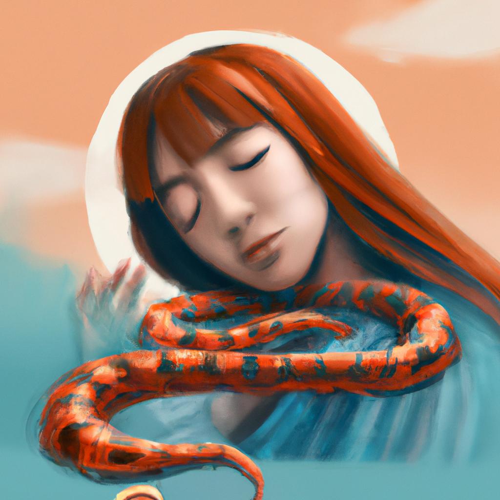 Imagem de capa do post "Descubra o Significado de Sonhar com Cobra Branca e Laranja!" com um desenho digital