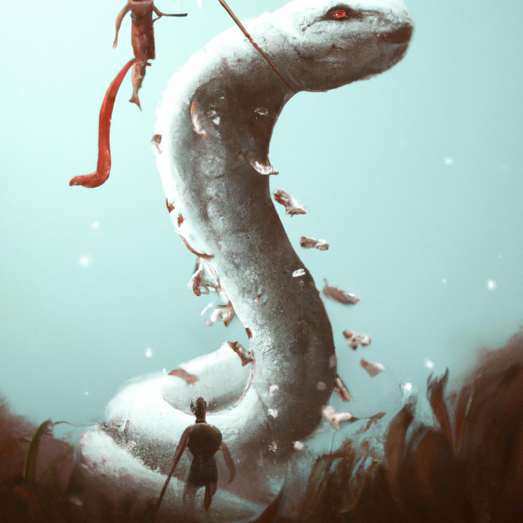 Imagem de capa do post "Descubra o Significado de Sonhar com Cobra Branca Gigante!" com um desenho digital