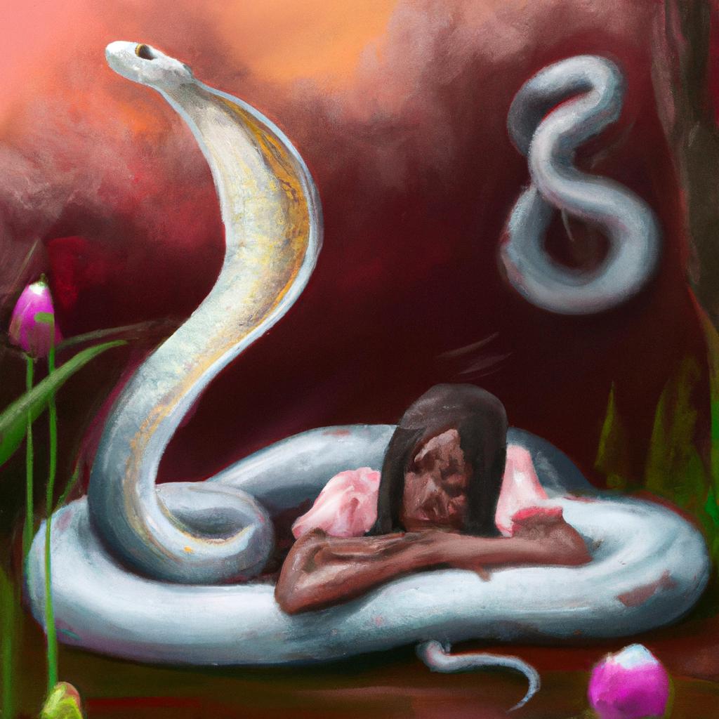 Imagem de capa do post "Descubra o que Significa Sonhar com Cobra Branca Me Mordendo" com um desenho digital