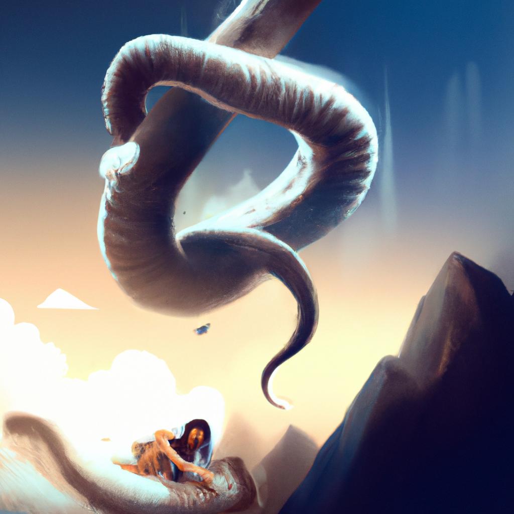 Imagem de capa do post "Descubra o Significado de Sonhar com Cobra Branca Picando!" com um desenho digital