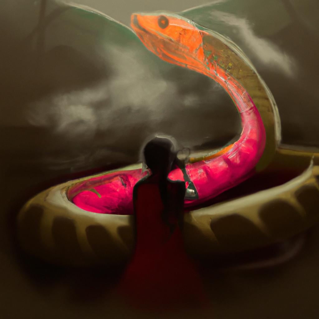 Imagem de capa do post "Descubra o que Significa Sonhar com Cobra Coral Matando Ela!" com um desenho digital